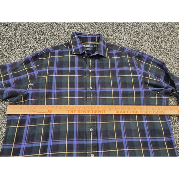 VTG Polo Ralph Lauren Men's Regent Flannel‎ L/S Button Shirt Green Plaid XL - Picture 5 of 7